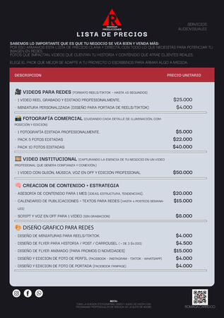 LISTA DE PRECIOS